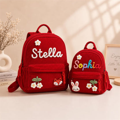 Personalized Back To School Kids Corduroy Backpack Children's UKTD6260601