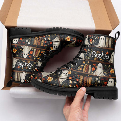 Personalized Beautiful Witchy Leather Boots Halloween QFTD5210802