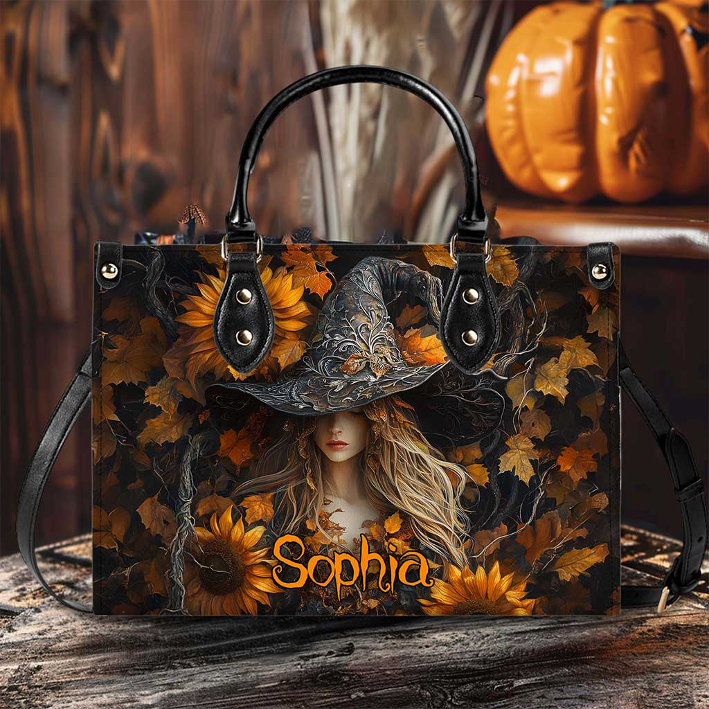 3D Salem Witch with Sunflowers Handbag  Wallet Halloween NPUU4050901