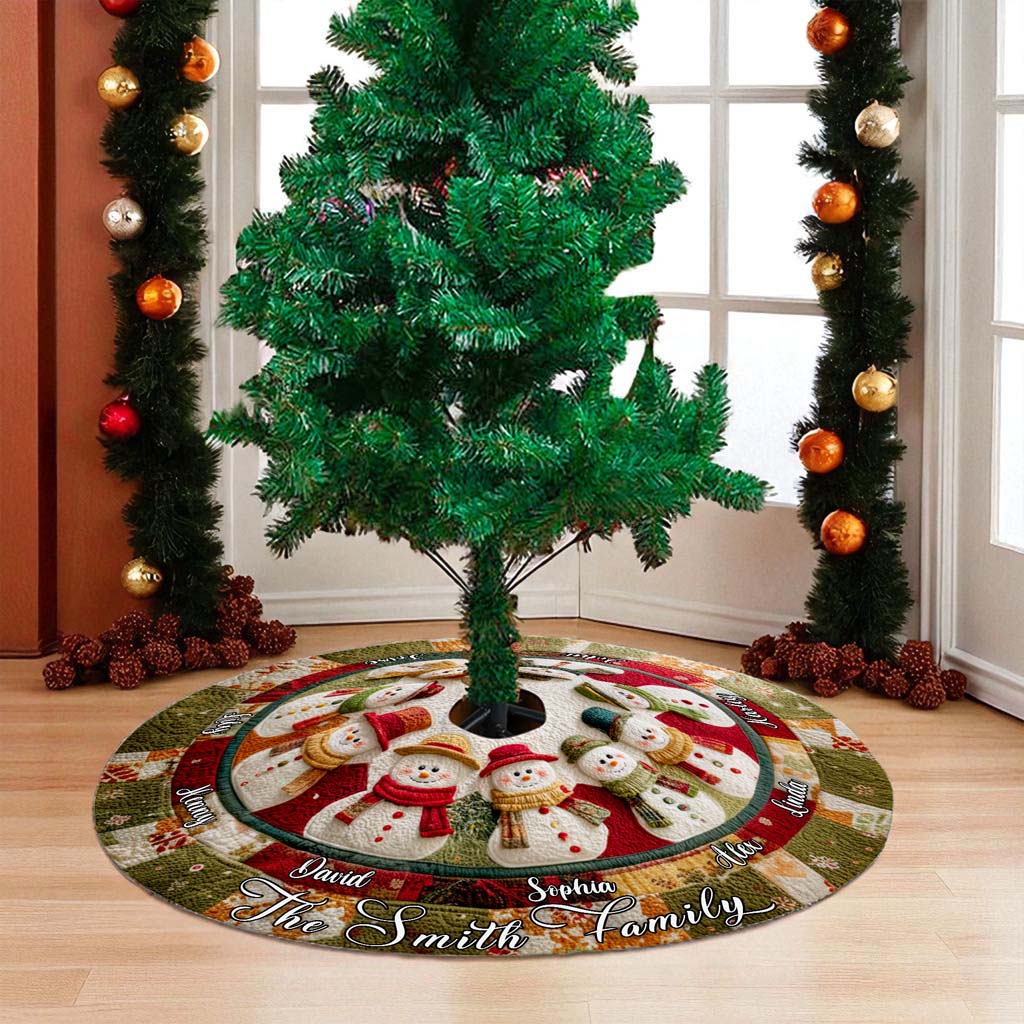 Personalized Snowman Family Christmas Tree Skirts QFHM5081005