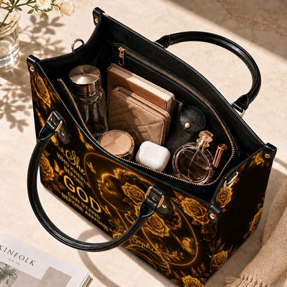 Personalized Christain Black Women PU Leather Handbag, Afro Girl Gifts UKND6030602
