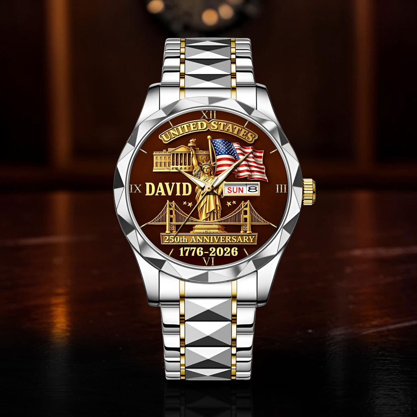 Personalized United State 250th Anniversary Alloy Luxury Quartz Watch UKND6090402
