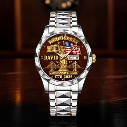 Personalized United State 250th Anniversary Alloy Luxury Quartz Watch UKND6090402