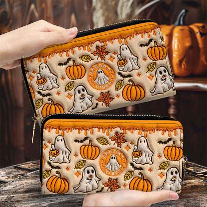 Spooky Vibe Print 3D Inflated Leather Tote Bag, Halloween Gift QFTO4310703