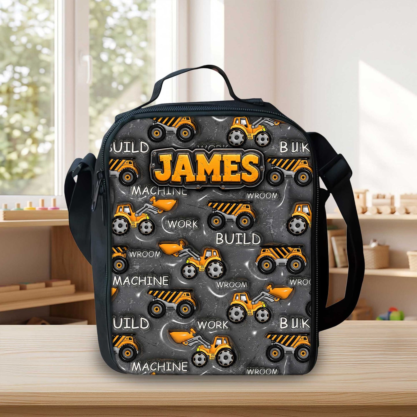 Personalized Back To School Inflat Construction Vehicles Backpack NPHA6030701