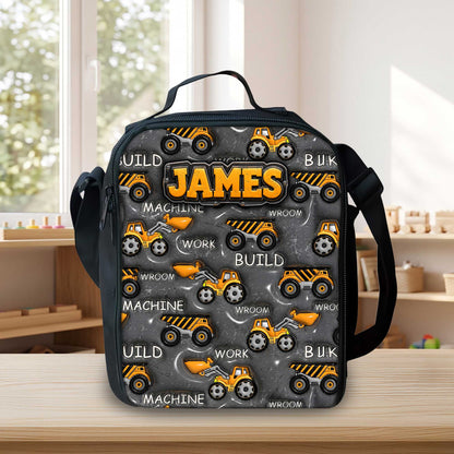 Personalized Back To School Inflat Construction Vehicles Backpack NPHA6030701