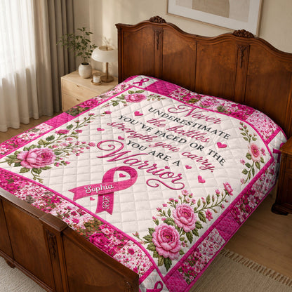 Personalized Breast Cancer Quilt Blanket QFTD6250601
