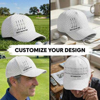 Personalized Best Dad By Par Cap, Father Day Golf Gift UKHA6210403