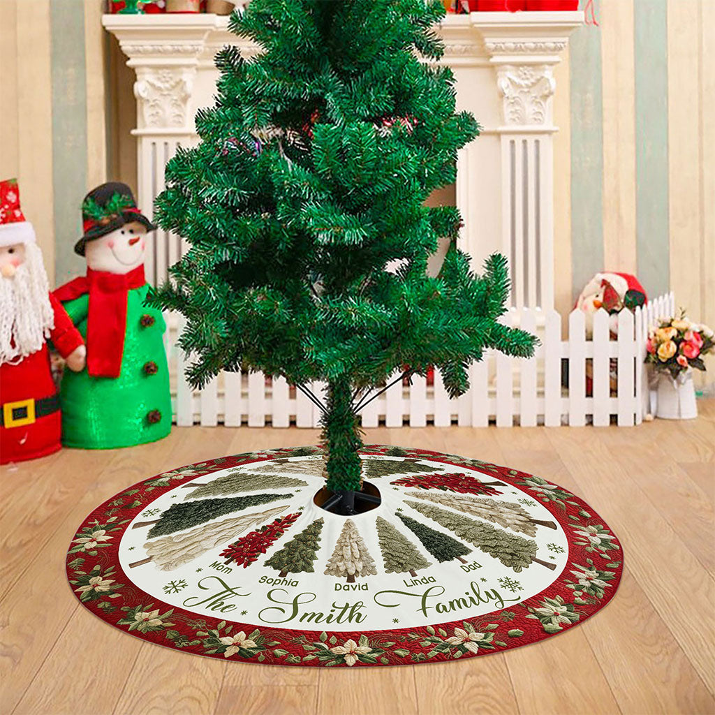 Personalized Family Name Christmas Tree Skirts, Family Gift for Xmas QFTO5260902