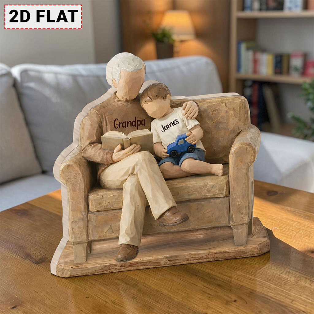 Personalized Grandpa And Grandson/Granddaugher Acrylic Block UKUU6210404