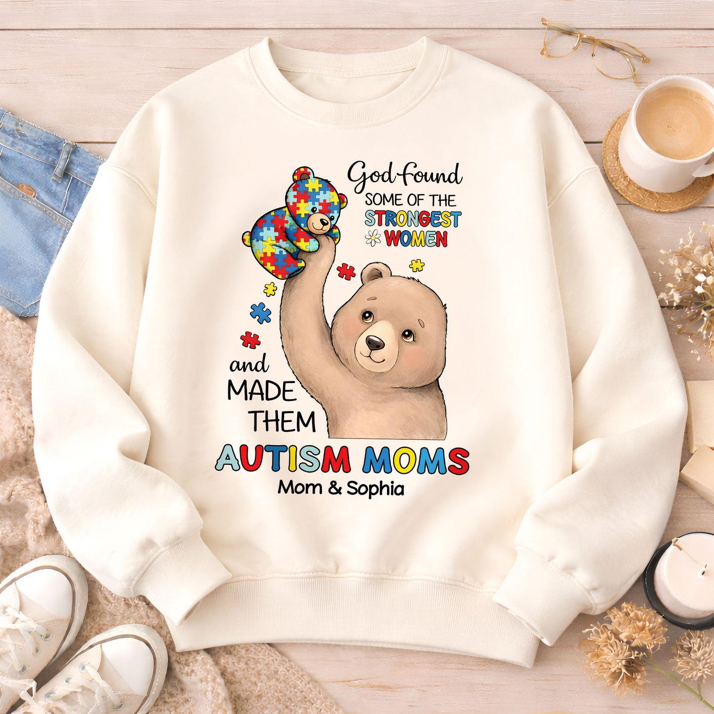 Custom Autism Bear Mom shirt THUU6250305