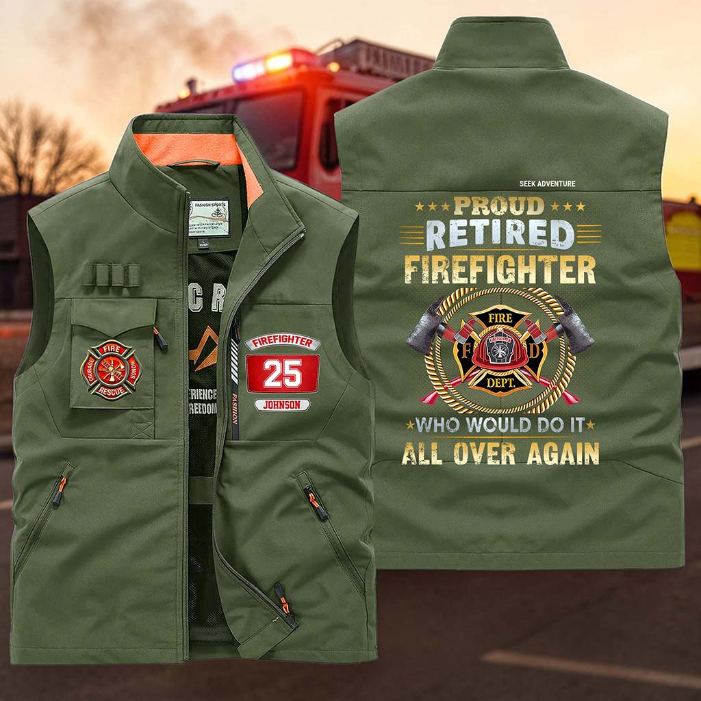 Personalized Firefighter Multi-Pocket Vest UKUU6050303