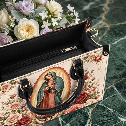 Custom Catholic Virgin Mary And Rose Handbag And Wallet, Our Lady of Guadalupe Gift PMTD6240605