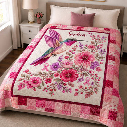 Custom Breast Cancer Quilt Blanket UKHA6050801