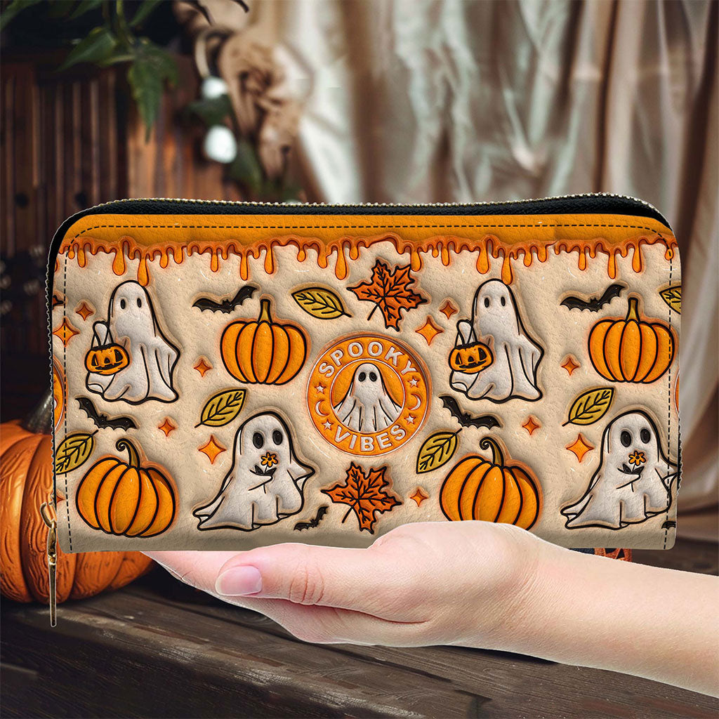 Spooky Vibe Print 3D Inflated Leather Tote Bag, Halloween Gift QFTO4310703