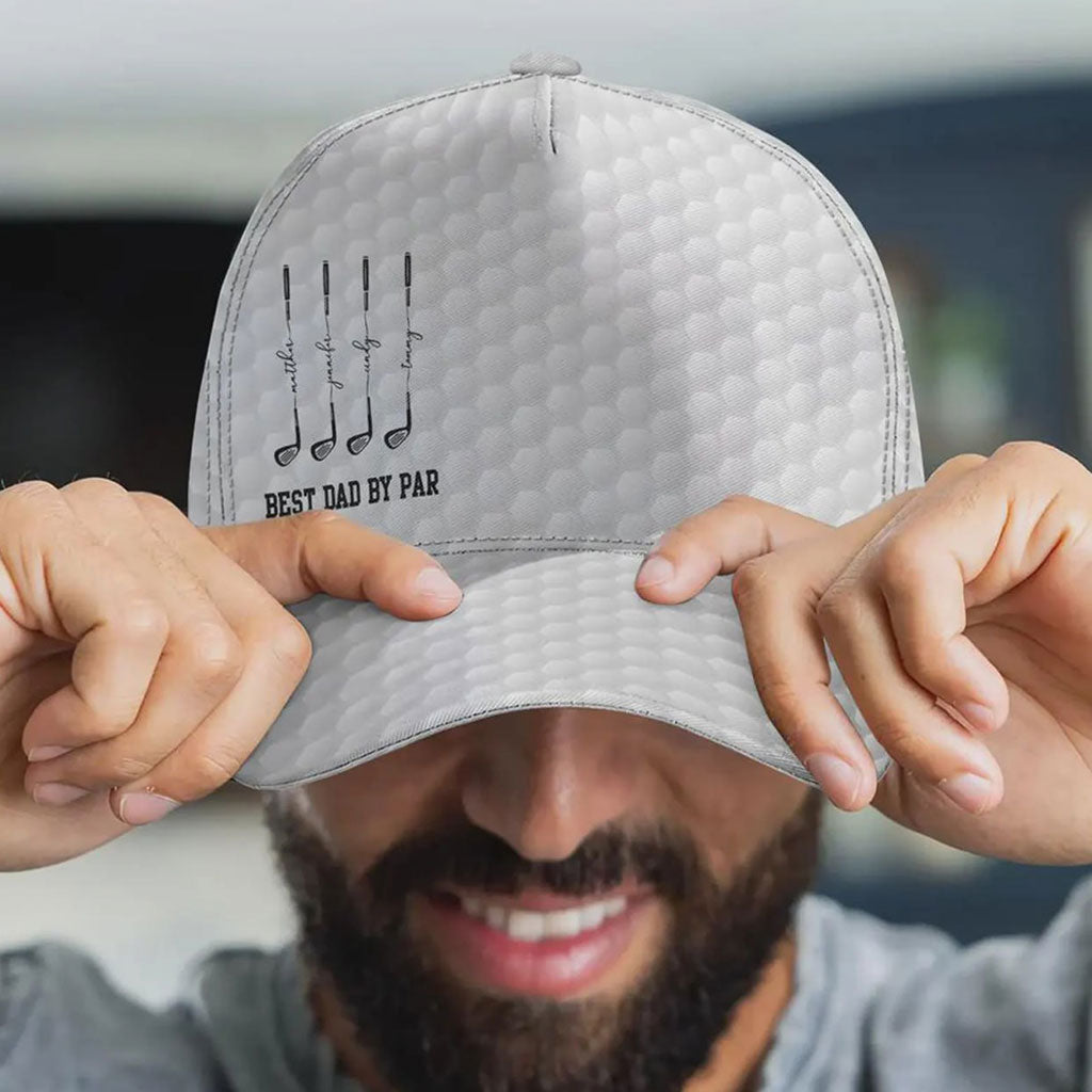 Personalized Best Dad By Par Cap, Father Day Golf Gift UKHA6210403