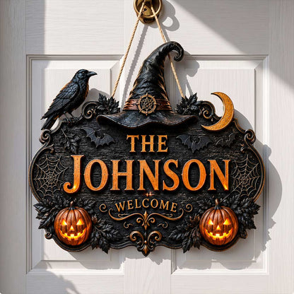 Personalized Halloween Welcome Door Sign, Halloween Gift UKPY6280701
