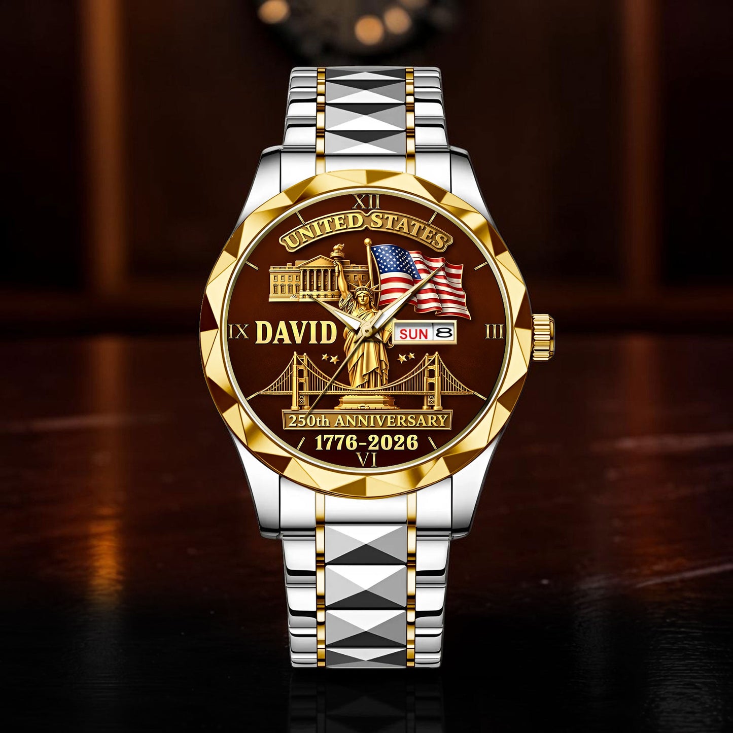 Personalized United State 250th Anniversary Alloy Luxury Quartz Watch UKND6090402