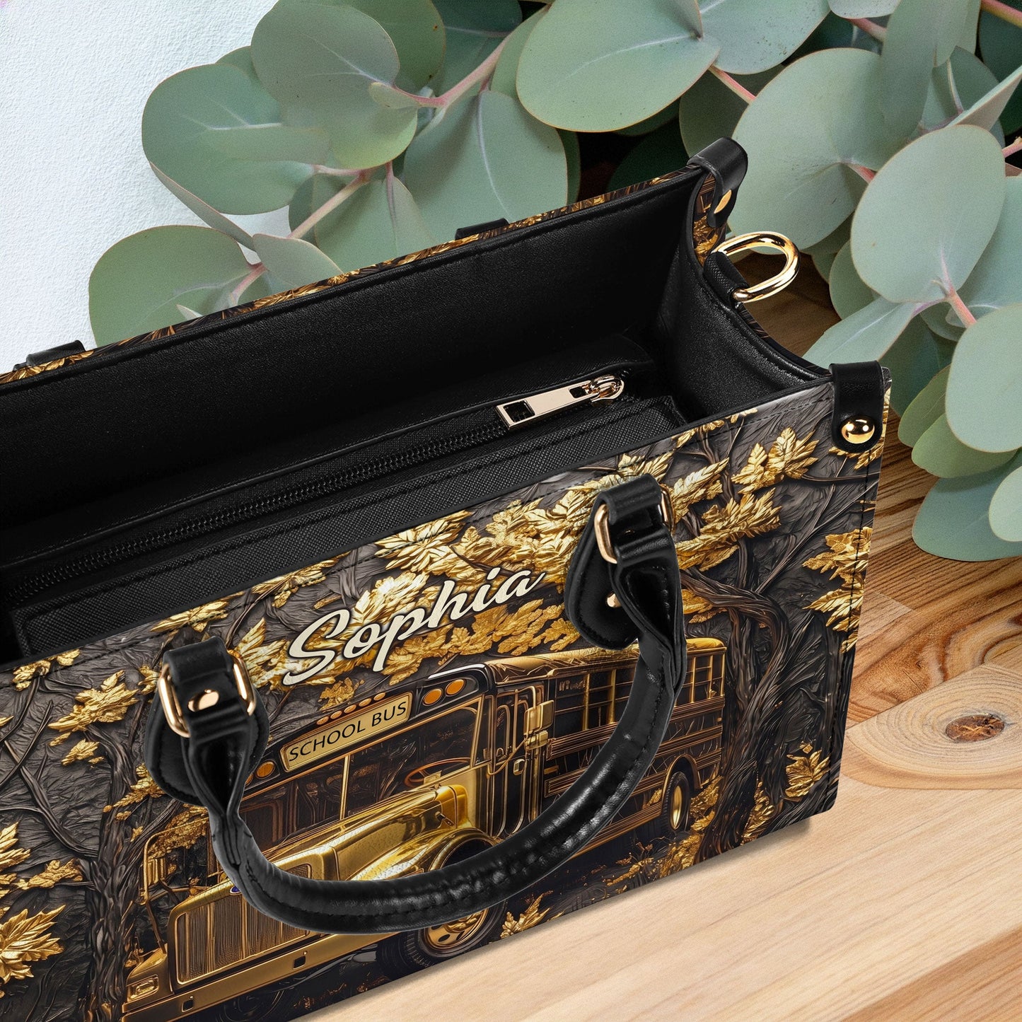 Personalized School Bus Driver Leather PU Handbag With Wallet UKTD6180601