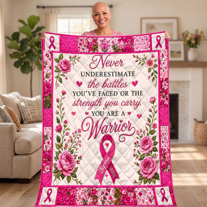 Personalized Breast Cancer Quilt Blanket QFTD6250601