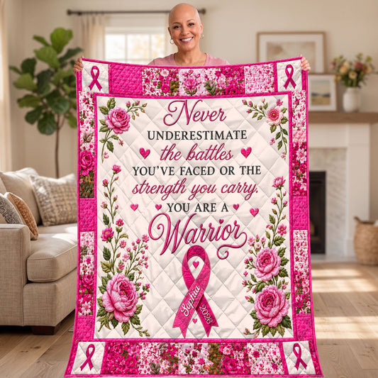 Personalized Breast Cancer Quilt Blanket QFTD6250601