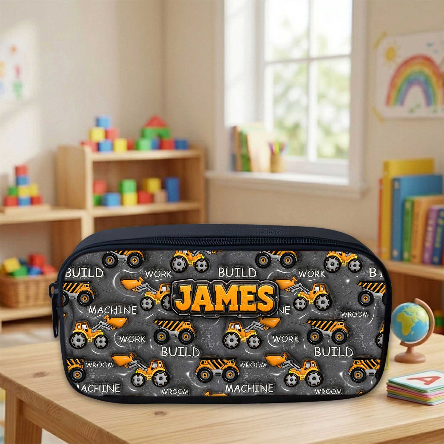 Personalized Back To School Inflat Construction Vehicles Backpack NPHA6030701