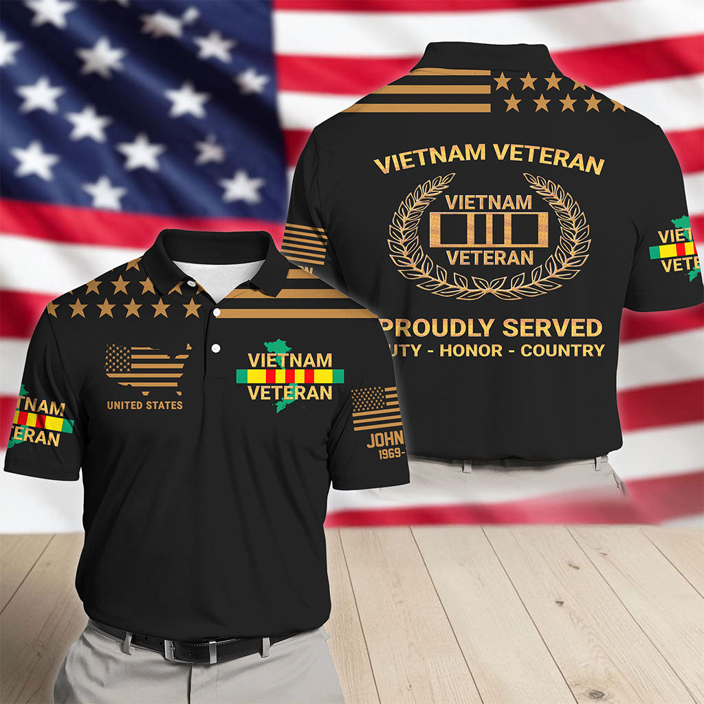 Personalized Vietnam Veterans Polo Shirt, Gifts For Vietnam Veterans UKUU6170403
