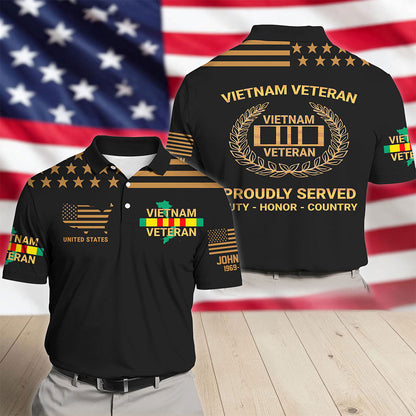 Personalized Vietnam Veterans Polo Shirt, Gifts For Vietnam Veterans UKUU6170403
