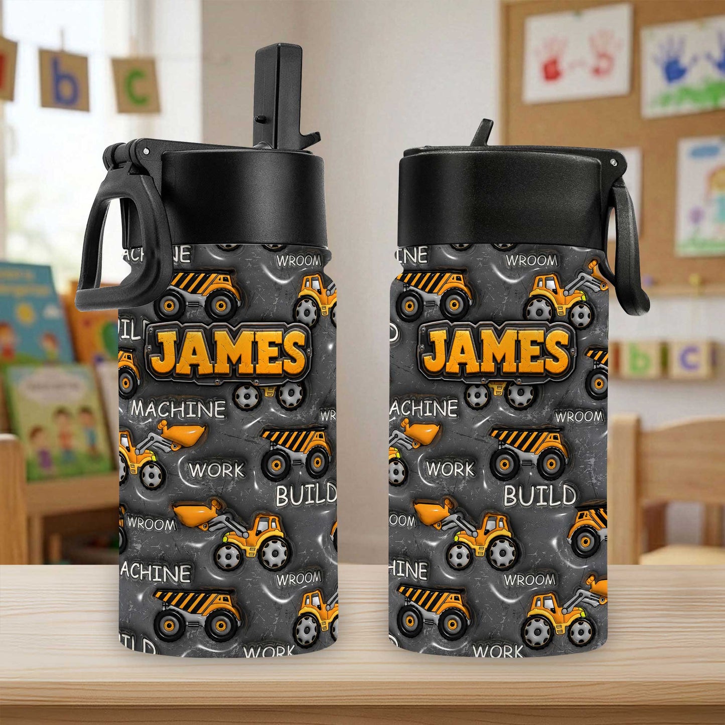 Personalized Back To School Inflat Construction Vehicles Backpack NPHA6030701