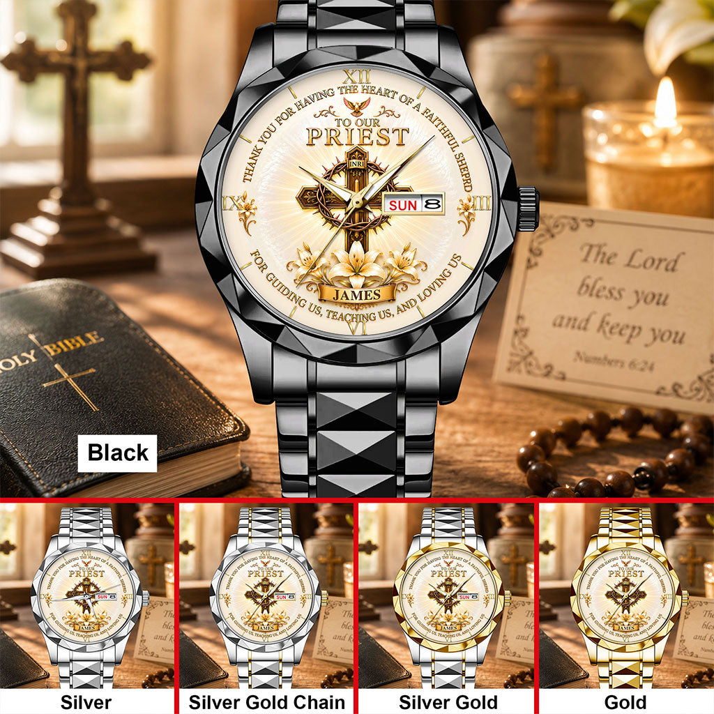 Personalized To Our Priest Alloy Luxury Quartz Watch, God Watch UKUU6180604