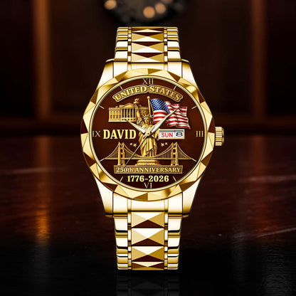 Personalized United State 250th Anniversary Alloy Luxury Quartz Watch UKND6090402