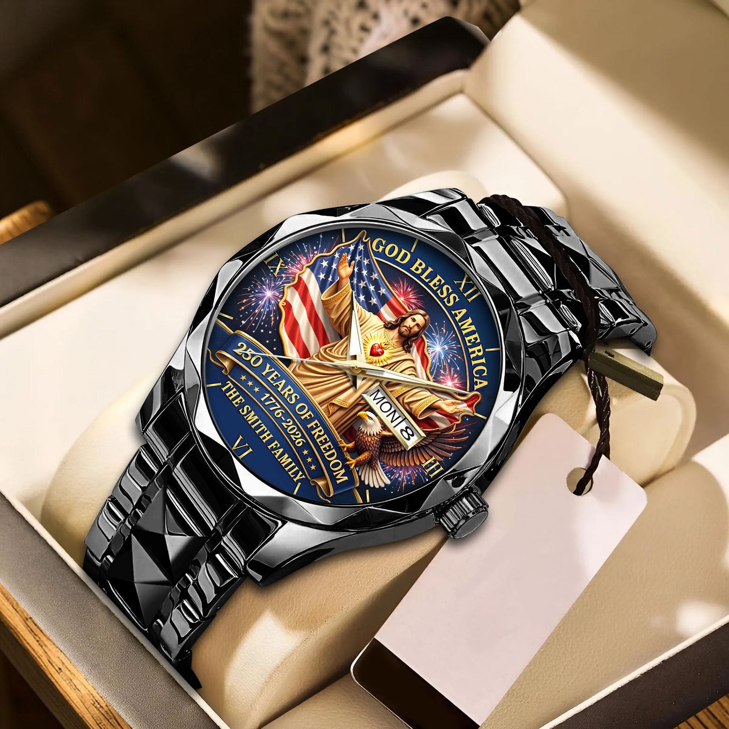 Personalized God Bless America United State 250th Anniversary Alloy Luxury Quartz Watch UKND6100401