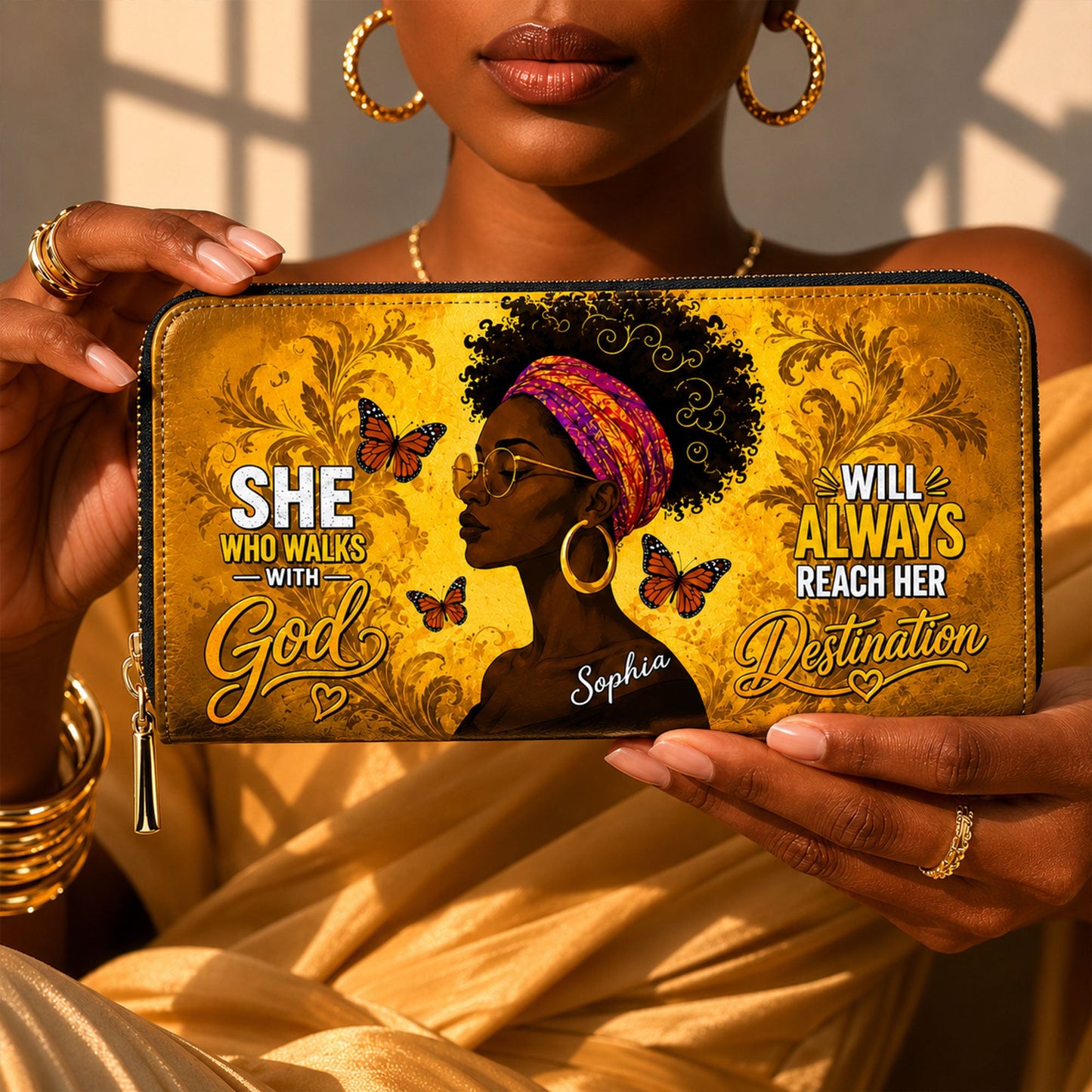 Personalized Black Women Leather PU Leather Handbag, Afro Girl Gifts UKND6220503