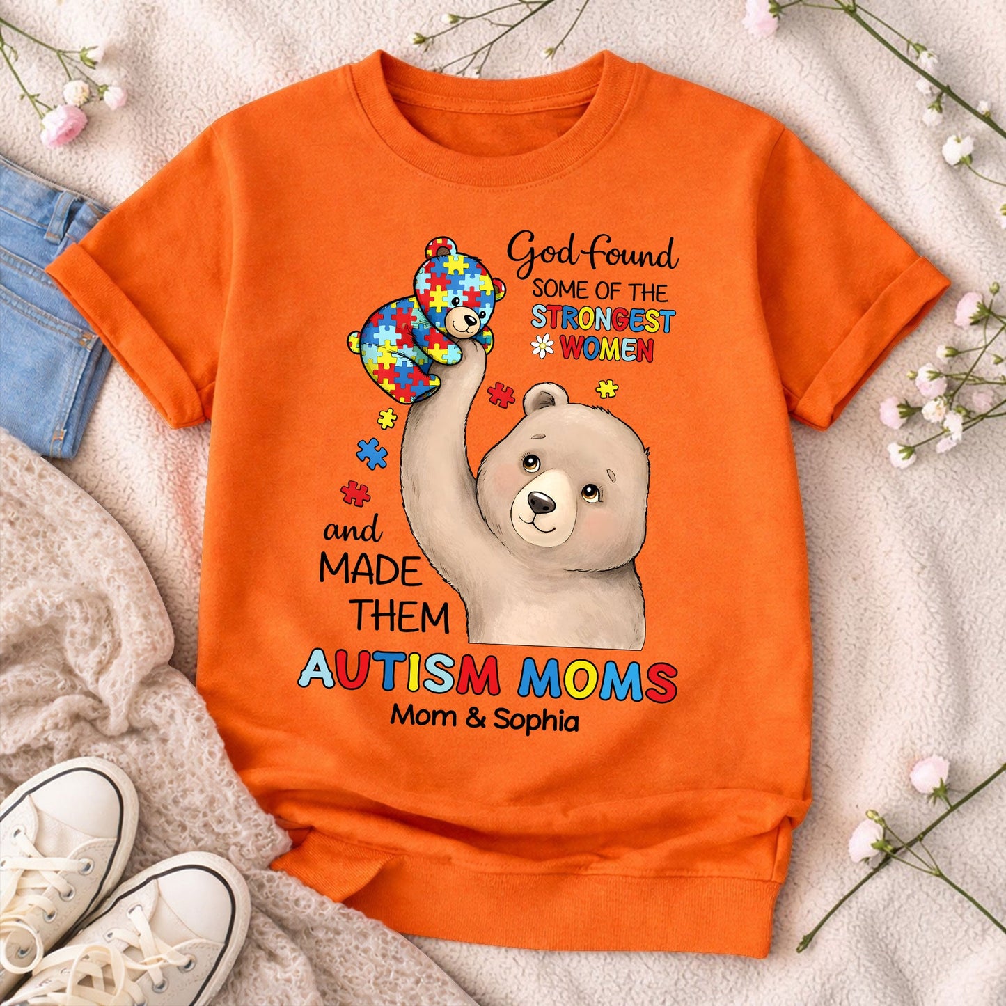 Custom Autism Bear Mom shirt THUU6250305