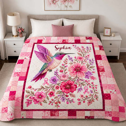 Custom Breast Cancer Quilt Blanket UKHA6050801