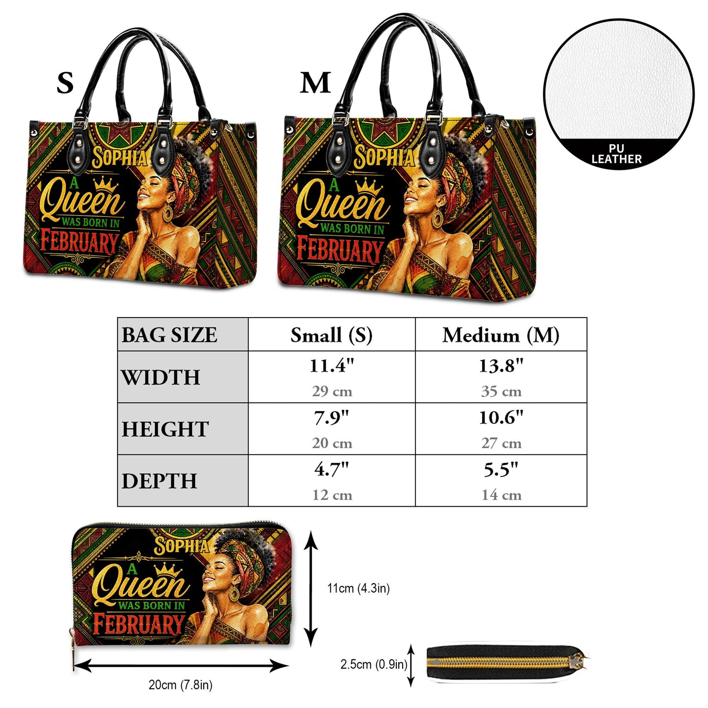 Personalized Birthday Black Women Leather Handbag UKNT6180604