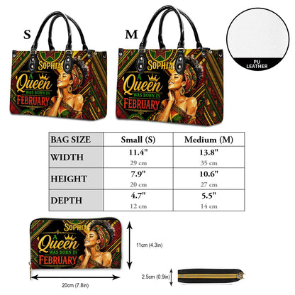 Personalized Birthday Black Women Leather Handbag UKNT6180604