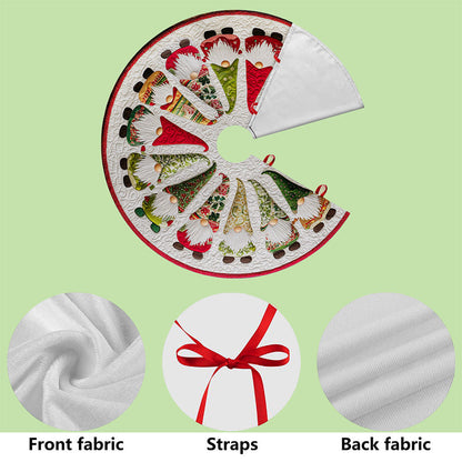 Christmas Tree Skirt with Gnome, Festive Holiday Decoration, Gnome Xmas Decor, Cozy Farmhouse Christmas Gift QFTO5091001