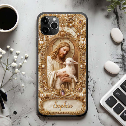 Personalized Jesus and Lamb Phone Case, Christian Phone Case QFTD5061104