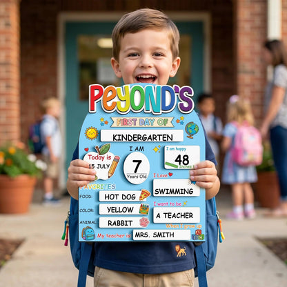 Custom Name First Day Of School Reusable Wooden Sign, Back To School Sign UKTD6080705