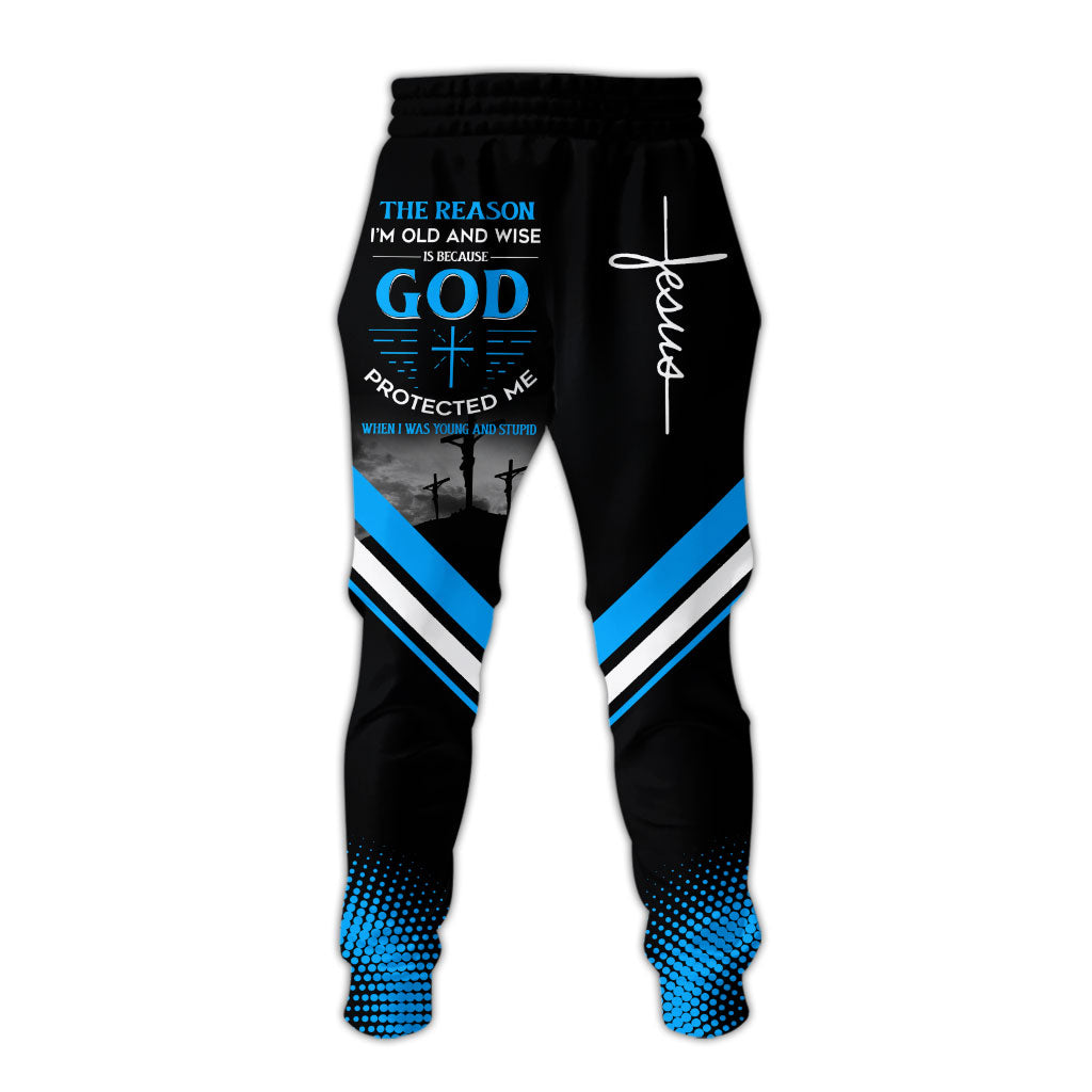 Jesus The reason I’m old and wise is because God Protected Me 3D All Over Printed Clothes UKUU241103