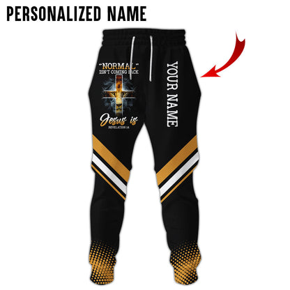 Personalized Name Normal Isn’t Coming Back Jesus Is Revelation 14 Cross Lion 3D All Over Printed Clothes QFKH230502