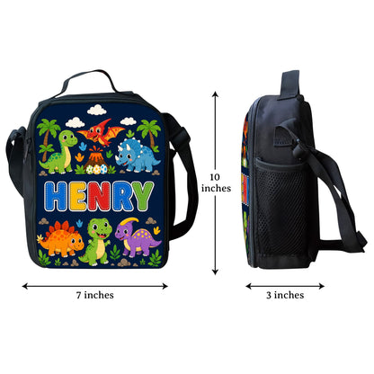 Personalized Back To School Dino Backpack, Lunch Bag, Pencil Case & Water Bottle Set PMND6300602