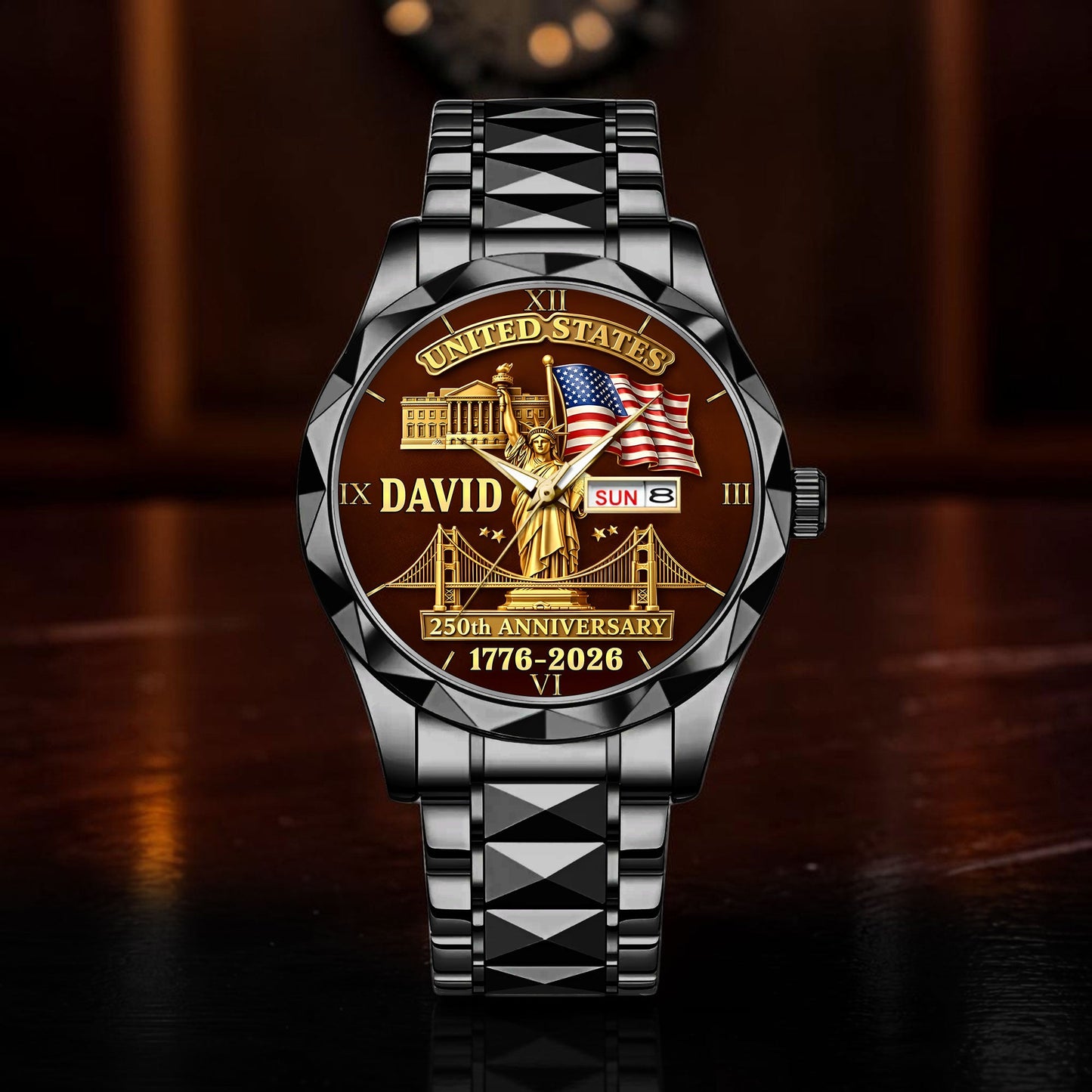 Personalized United State 250th Anniversary Alloy Luxury Quartz Watch UKND6090402