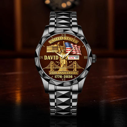 Personalized United State 250th Anniversary Alloy Luxury Quartz Watch UKND6090402