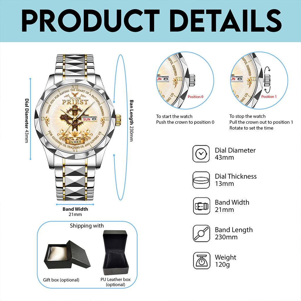 Personalized To Our Priest Alloy Luxury Quartz Watch, God Watch UKUU6180604