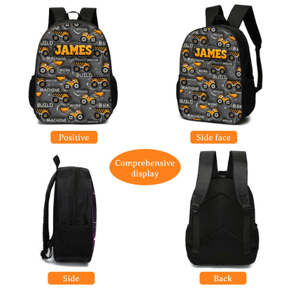 Personalized Back To School Inflat Construction Vehicles Backpack NPHA6030701