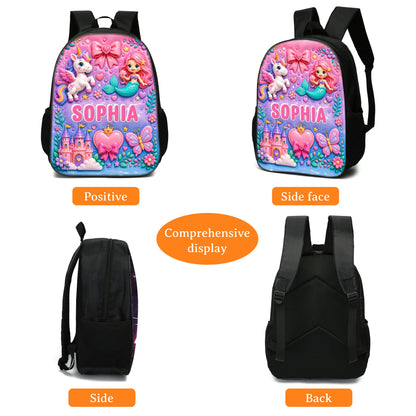 Personalized Back To School, Girl Mermaid Kids Backpack PMND6290604