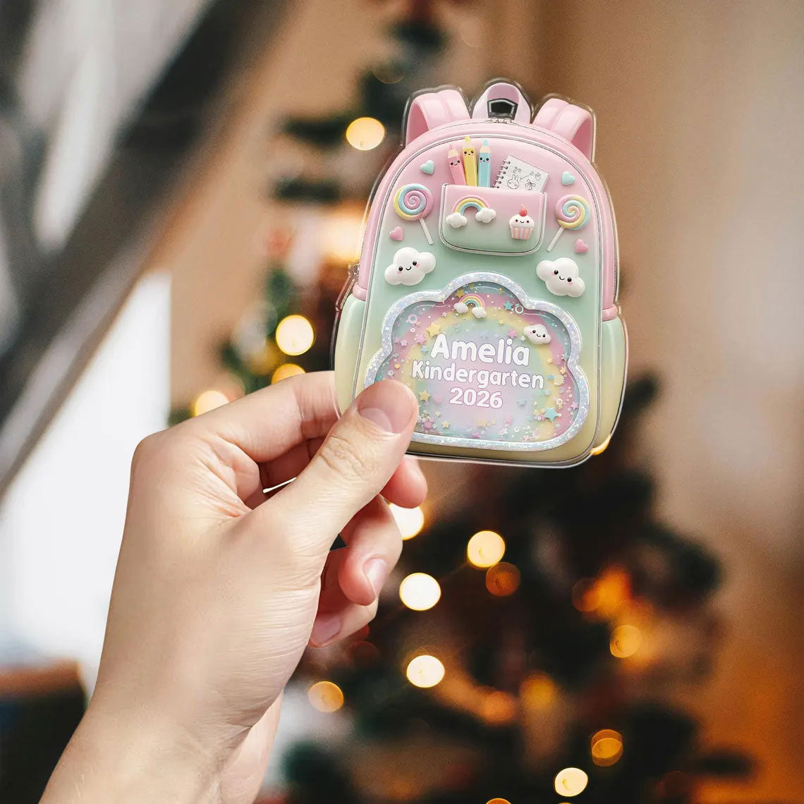 Personalized Kids School Backpack Ornament: Teacher & Student Decor, Kids Christmas Gift UKUU6080703