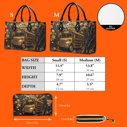 Personalized School Bus Driver Leather PU Handbag With Wallet UKTD6180601